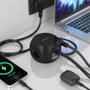 Aisens Regleta de Sobremesa ASPS-2A2C05-BK con 3 Tomas y 4 Puertos USB, Negro